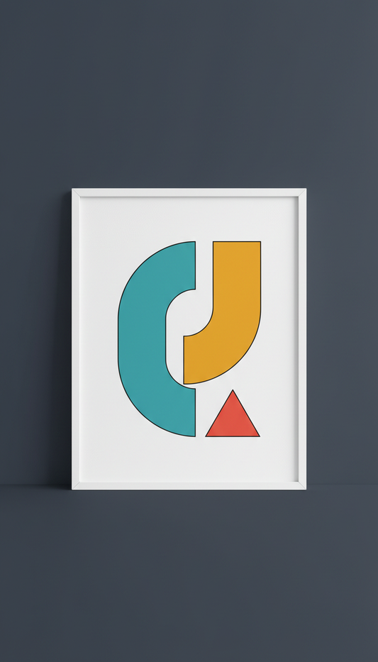 Aqua Pop Modern Shapes Art Print